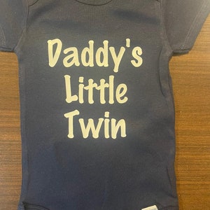 Daddy&#39;s twin baby onesie ® - funny infant clothes - one piece bodysuit - Father&#39;s day - shower gift for new dad