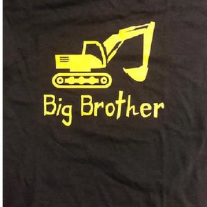 Big Brother Excavator Toddler Youth Boys T-Shirt: Construction Vehicle Tee