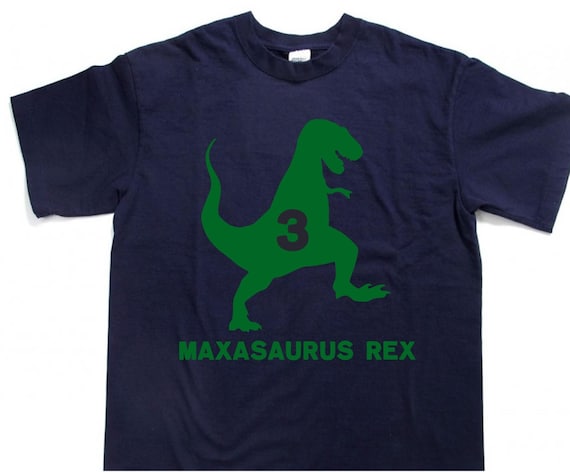 Personalized T-Rex Birthday Shirt Name & Age Dinosaur Toddler Youth Boys Tee