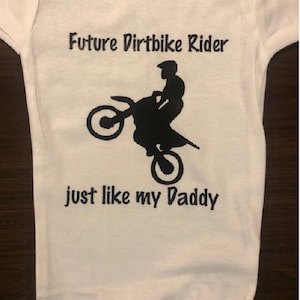 Onesie baby-crossmotor: Future Rider Like Daddy rompertje voor baby&#39;s