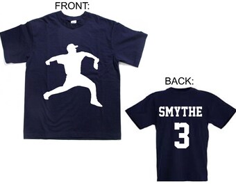 Personalisiertes Baseball-Shirt: Benutzerdefinierte Name & Nummer Jungen Kleinkind Kinder Jugend Tee