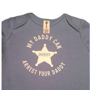 Daddy is a sheriff baby onesie ® infant one piece bodysuit - police badge - shower gift - boy girl clothes clothing