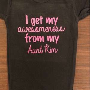 Personalized Aunt Baby Onesie ® : Funny Infant One Piece Bodysuit Shower Gift