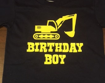 birthday boy excavator shirt - birthday back hoe t-shirt - personalized construction tshirt - toddler excavator shirts