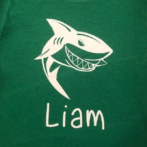 personalized shark shirt - toddler boys kids youth t shirt - custom great white tshirt - birthday tee name