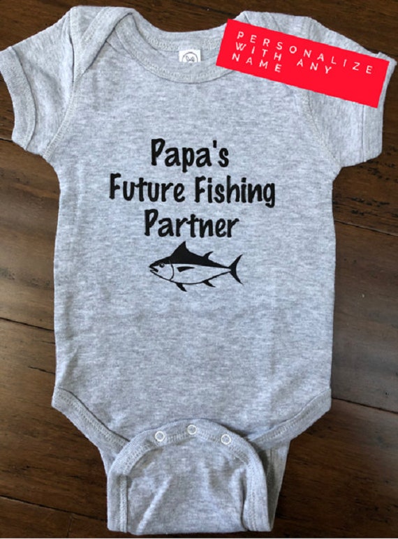 Personalized fishing baby shirt - Fishing one piece - Fishing baby onesie ®  - Baby loves to fish - Fish baby bodysuit