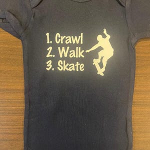 Skater onesie ® - skateboard infant one piece bodysuit - crawl walk shower gift - clothes clothing boy girl