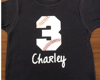 Personalisierte Kleinkind Jungen Baseball Shirt: Name & Nummer T-Shirt