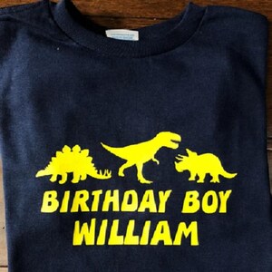 Personalized Dinosaur Toddler Kids Youth Birthday Boy Shirt - Custom Dino Tee