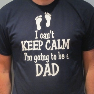 New Dad T-Shirt: Baby Footprints Pregnancy Daddy Announcement Tee Shirt