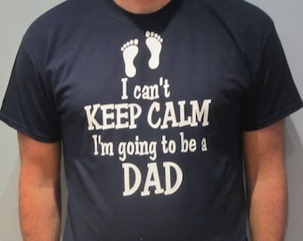 New Dad T-Shirt: Baby Fußabdrücke Schwangerschaft Papa Ankündigung T-Shirt