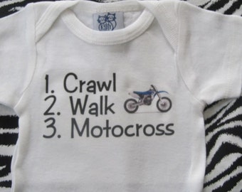 motocross baby boy, motocross baby girl, motocross baby gift, motocross baby tee, crawl motocross, dirtbike baby shower