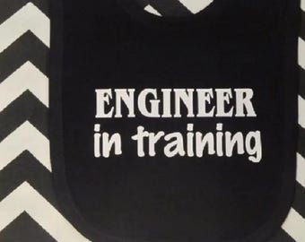 Babero de bebé para ingeniero en prácticas - Ropa para futuros ingenieros, regalo de baby shower