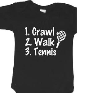 Tennis baby onesie ® infant one piece bodysuit - crawl walk future player - sports clothes clothing - boy girl - shower gift