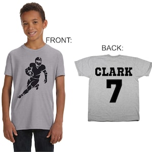 Personalized football jersey - custom toddler shirt name number - boys youth sports t-shirts - birthday party theme tees
