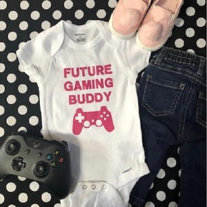 Video game baby onesie ® - gamer infant one piece bodysuit - future gaming buddy - shower gift boy girl