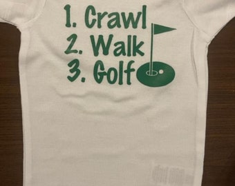 Grenouillère bébé golfeur® : crawl walk golf - cadeau de douche body golfeur une pièce