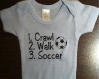 Crawl walk soccer - Soccer baby clothes - Soccer baby gift - Soccer baby shower - Infant soccer - soccer baby present