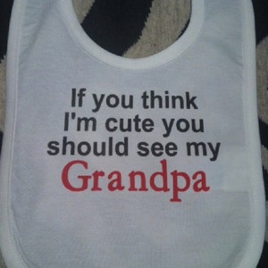 funny grandpa baby bib - infant clothes clothing - surprise new grandfather grandparents - boy girl shower gift Pop Pop
