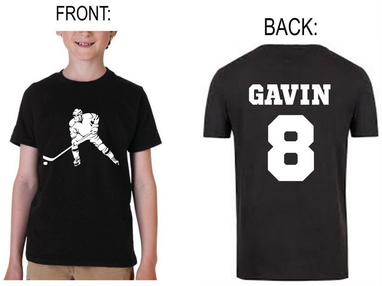幼児・ユース・ボーイズ用ホッケーTシャツ、名前と番号入りカスタム