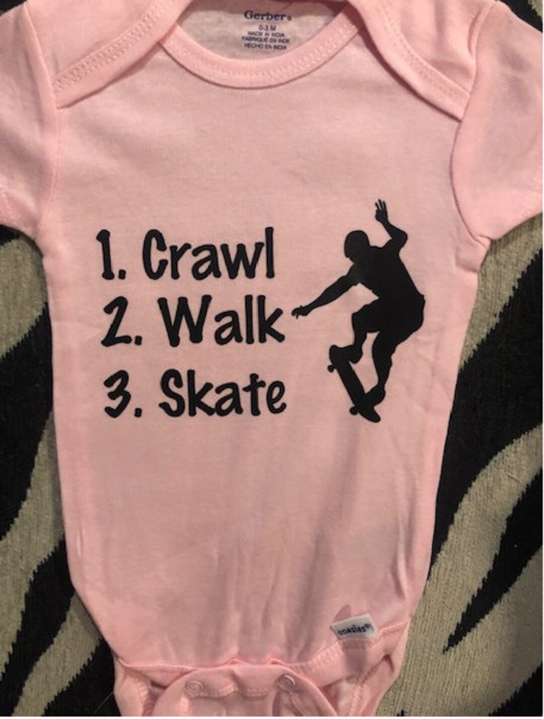 Skater Onesie ® Skateboard Onesie ® Crawl Walk Skateboard Skateboard