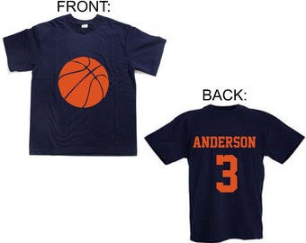 personalized basktball shirt - custom basketball jersey - toddler basketball shirt - boys basketball t-shirt girls basketball t-shirt