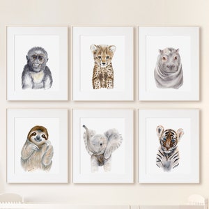 Jungle Nursery Decor, Baby Animal Prints, Baby Jungle Animal Print Set, Gender Neutral Baby Room Decor, Animal Nursery Art, Choose Animals