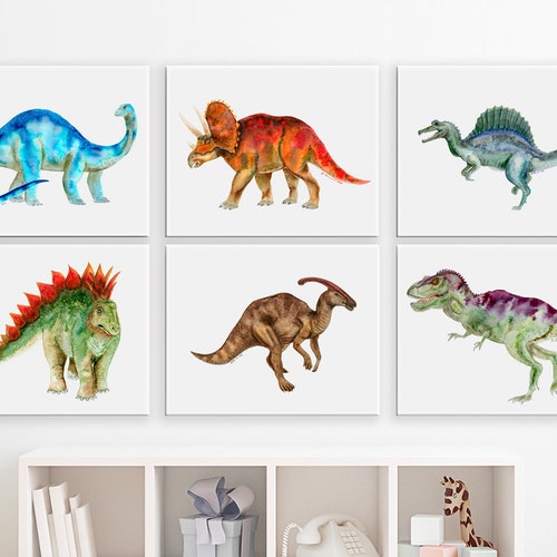 Dinosaurs Photo Picture Print On Framed Wood Canvas Wall Art Home Decoration 