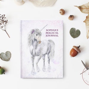 Personalized Unicorn Journal, Custom Journal for Girl, Fairytale Diary, Notebook, Sketchbook, Gift for Girl, Dream Journal, Mystical Gift