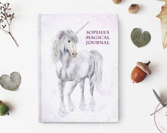 Personalized Unicorn Journal, Custom Journal for Girl, Fairytale Diary, Notebook, Sketchbook, Gift for Girl, Dream Journal, Mystical Gift