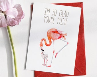 Flamingo Card for Mom, Mother's Day Card, Animal Card, Flamingo Mother's Day Card, Mom's Day Card, Card for Expecting Mom, Other Animals