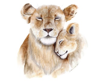 Mom And Baby Animal Etsy