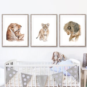 Lion Nursery Decor, Safari Nursery Art, Animal Prints Baby Nursery, Lion Print Nursery, Wall Art, Neutral Baby Room Decor, Boy Lion Decor