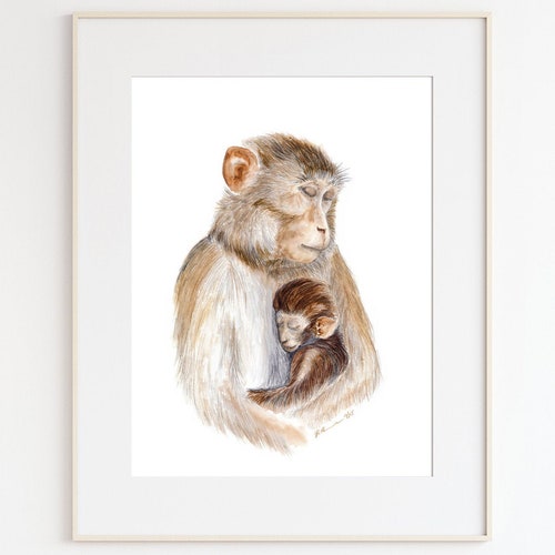 Monkey Painting Mom And Baby Monkey Art Mother Baby Animal Etsy Ireland Monkey Painting Mom And Baby Monkey Art Mother Baby Animal Etsy Ireland