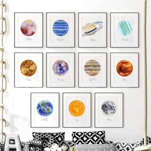 Space Nursery Decor, Solar System Print Set of 11, Space Astronomy ...