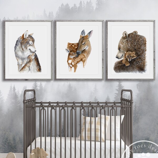 Mom and Baby Animals Etsy