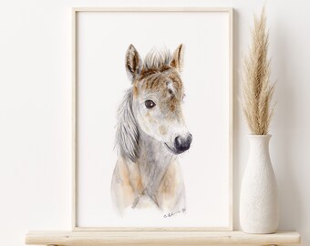 Horse Painting - Farm Nursery Art - Baby Animal Print - Foal Watercolor - Nursery Print - Farmhouse Nursery - Barnyard Nursery