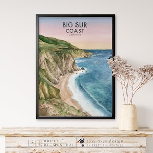 Big Sur Poster - California Art Print - West Coast Wall Decor - Pacific Coastline Wall Art - California Travel Poster - Coastal Art