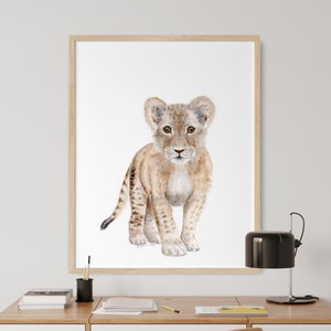 Safari Nursery Art - Lion Art Print - Lion Watercolor - Lion Nursery - Safari Print - Lion Print - Gender Neutral - Baby Girl - Boy Room Art