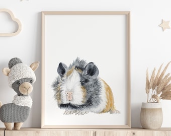 Guinea Pig Print, Guinea Pigs, Guinea Pig Decor, Guinea Pig Gifts, Guinea Pig Gift, Guinea Pig Art, Guinea Pig Painting, Absynnian