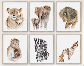 Mom And Baby Animal Etsy