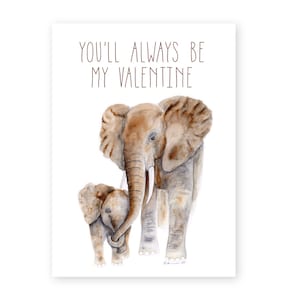 Arte de elefante para a mãe - Cartão de dia dos namorados - Cartão de dia dos namorados para novas mães - de bebê - Mãe e animais bebês - Futura mãe - Presente de dia dos namorados