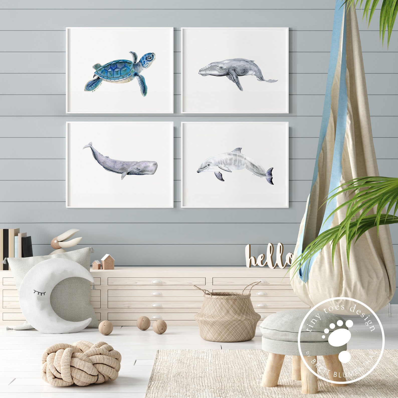 Ocean Nursery Prints Nautical Baby Decor Sea Life Prints | Etsy