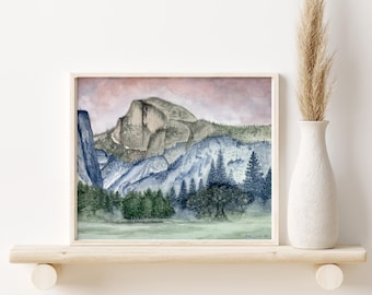 Yosemite National Park Wall Art, Half Dome Print