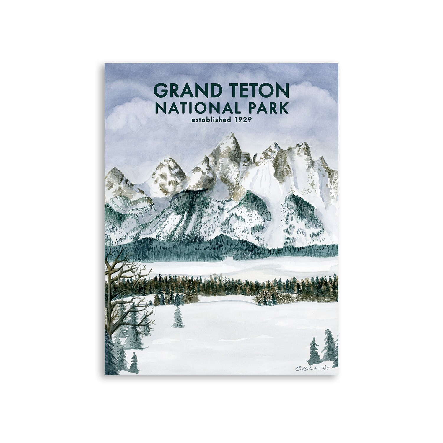 Grand Teton National Park Park Poster Travel Poster Grand | Etsy