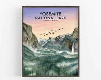 Plakat Half Dome Yosemite National Park, sztuka kalifornijska