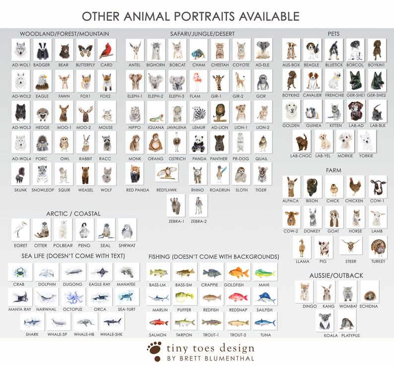 Set van 6 canvasprints met bosdieren, muurdecoratie voor de kinderkamer. afbeelding 4