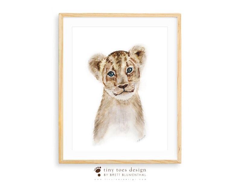 Lion Art Print Safari Nursery Art Kids Wall Decor Lion Wall Etsy
