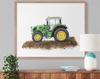 Tractor Nursery Art, Boys Room Print, Tractor Wall Art, Construction Truck Print, Farm Vehicles Decor, Boy Nursery Print, Farmhouse