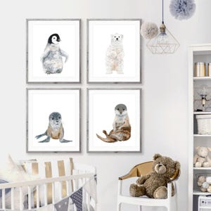 Baby Otter Print, Ocean Animal Nursery Wall Art image 8